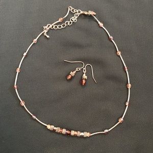 💜Purple & Silver Necklace Set